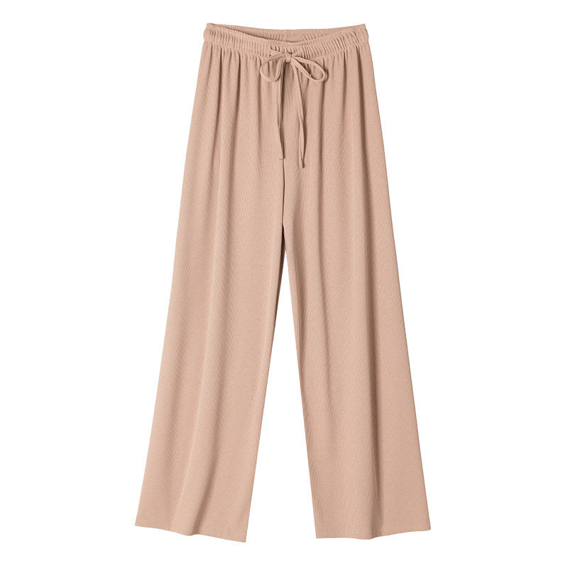 Summer High-Waist Wide-Leg Knit Pants for Women