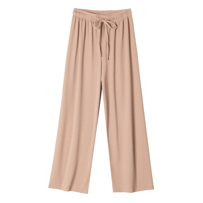 Summer High-Waist Wide-Leg Knit Pants for Women