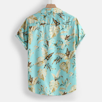Men's 3D Beach Print Casual Short Sleeve Shirt