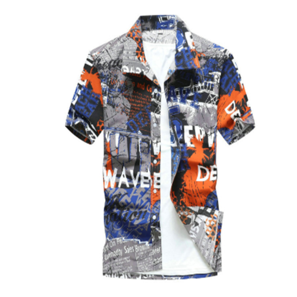 Short Sleeve Hawaiian Beach Shirt for Summer Vacations