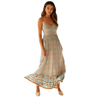 Summer Bohemian Floral Maxi Dress for Women