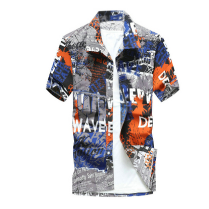 Short Sleeve Hawaiian Beach Shirt for Summer Vacations