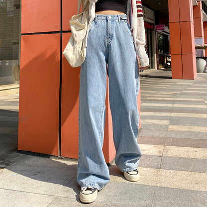 High Waist Wide Leg Jeans for Women - Loose Fit Pants