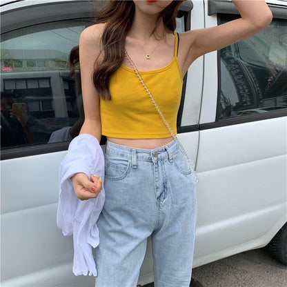 Black Crop Tank Top for Women - Sexy Summer Style