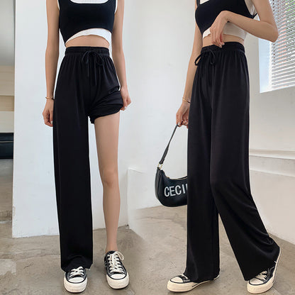 Summer High-Waist Wide-Leg Knit Pants for Women