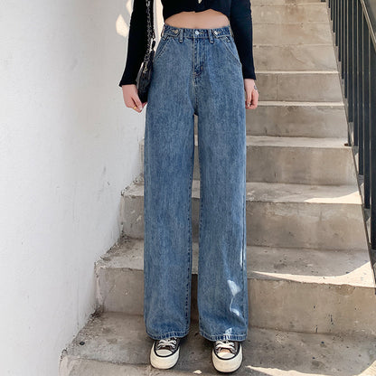High Waist Wide Leg Jeans for Women - Loose Fit Pants