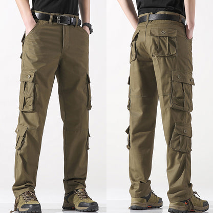 Khaki Military Cargo Pants for Men - Casual Tactical Wear