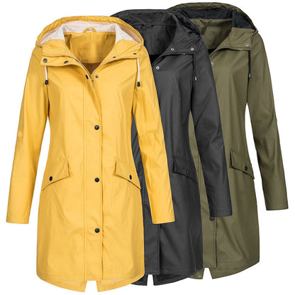 Women's Waterproof Windproof Hiking Rain Jacket Plus Size
