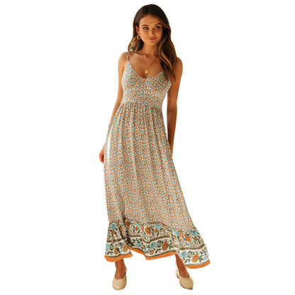 Summer Bohemian Floral Maxi Dress for Women