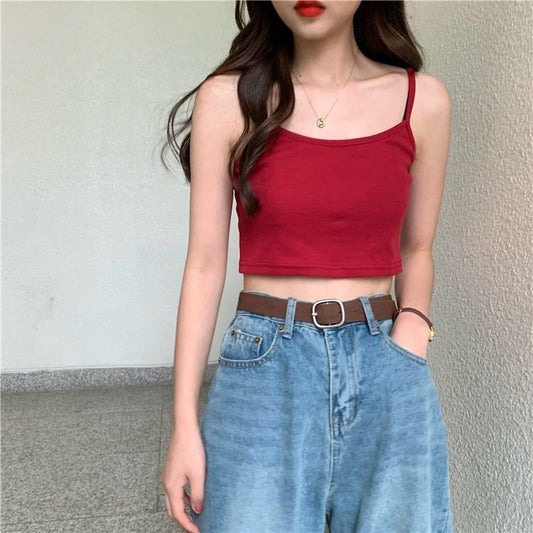 Black Crop Tank Top for Women - Sexy Summer Style