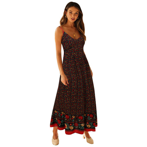 Summer Bohemian Floral Maxi Dress for Women