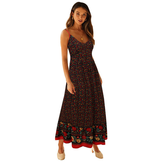 Summer Bohemian Floral Maxi Dress for Women