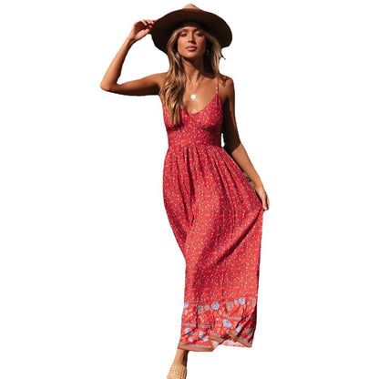 Summer Bohemian Floral Maxi Dress for Women