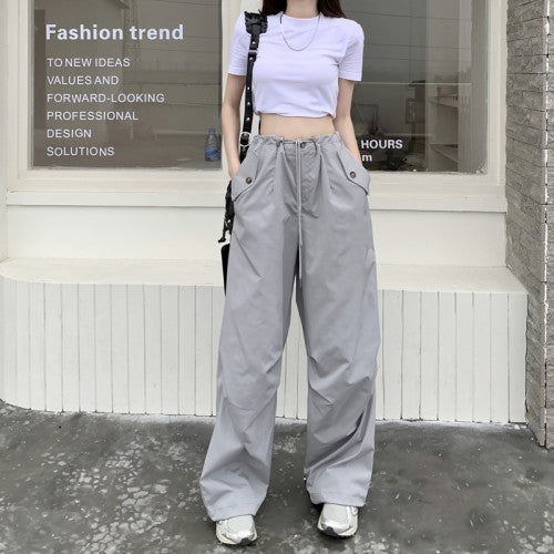 High Waist Wide Leg Streetwear Jogger Pants for Women