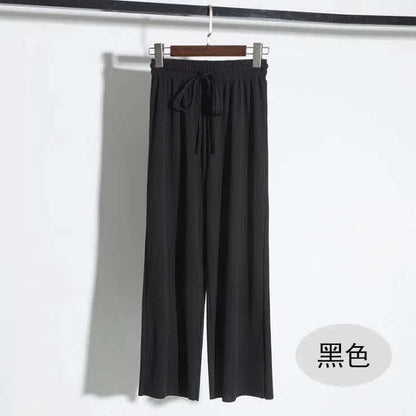 Summer High-Waist Wide-Leg Knit Pants for Women