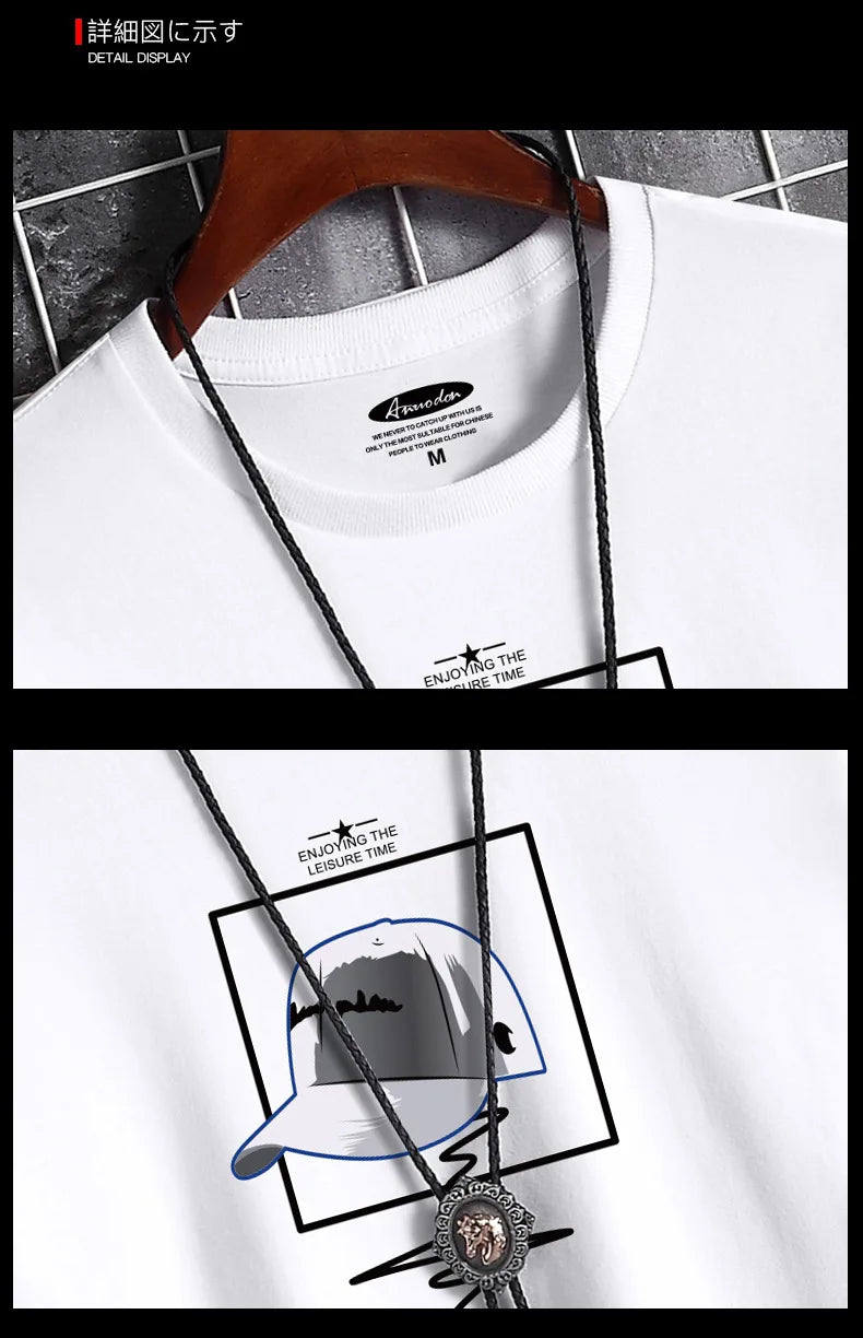 T Shirt for Men 2023 Clothing Fitness White O Neck Anime Man T-shirt For Male Oversized S-6XL New Men T-shirts Goth Punk