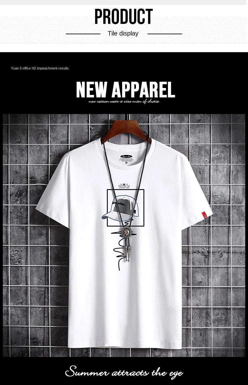 T Shirt for Men 2023 Clothing Fitness White O Neck Anime Man T-shirt For Male Oversized S-6XL New Men T-shirts Goth Punk