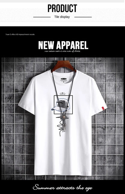 T Shirt for Men 2023 Clothing Fitness White O Neck Anime Man T-shirt For Male Oversized S-6XL New Men T-shirts Goth Punk