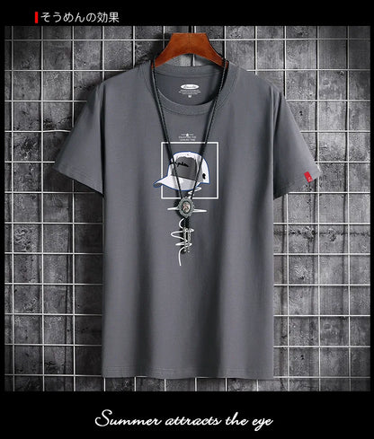 T Shirt for Men 2023 Clothing Fitness White O Neck Anime Man T-shirt For Male Oversized S-6XL New Men T-shirts Goth Punk