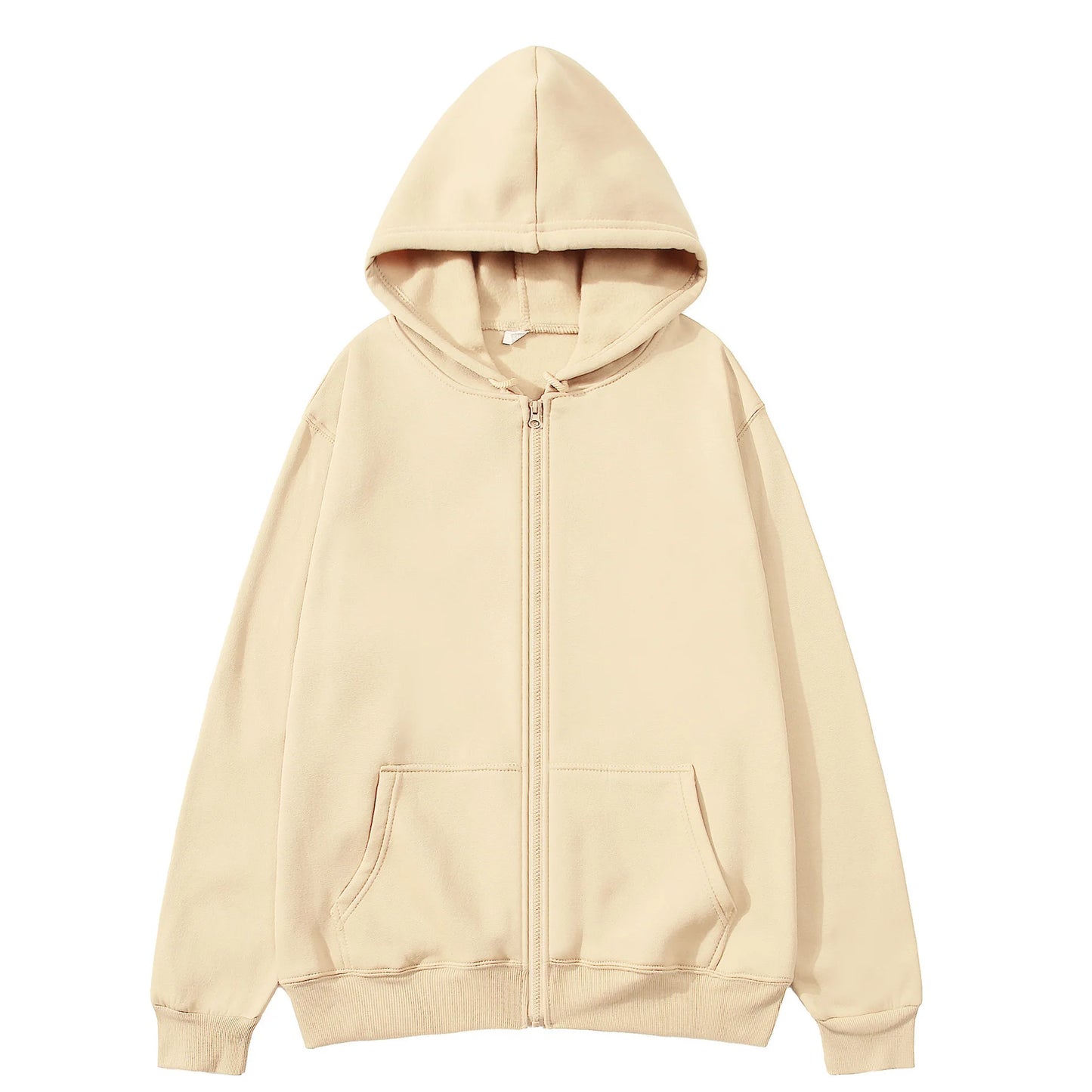 Oversize Women Hoodies Casual Solid Zip Up Hooded Sweatshirt Harajuku Korean Loose Couple Hoodie Jacket Coat Streetwear