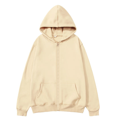 Oversize Women Hoodies Casual Solid Zip Up Hooded Sweatshirt Harajuku Korean Loose Couple Hoodie Jacket Coat Streetwear