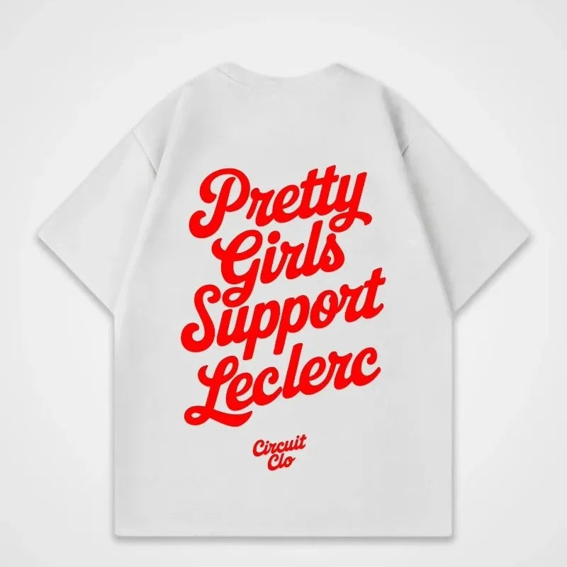 2025 New Women Men T-shirts New Classic F1 Shirt Racer Top Pretty Girls Support Leclerc Tees Casual Men's Women Oversize T-Shirt