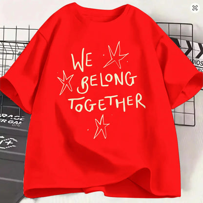 Oversized T-Shirt Summer Harrys Styles We Belong Together Hipster T-Shirts  100% Cotton Tee Shirt for Men Aesthetic Big Size