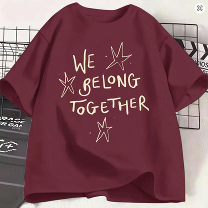 Oversized T-Shirt Summer Harrys Styles We Belong Together Hipster T-Shirts  100% Cotton Tee Shirt for Men Aesthetic Big Size
