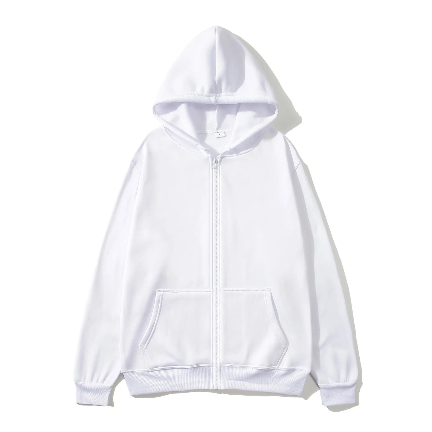 Oversize Women Hoodies Casual Solid Zip Up Hooded Sweatshirt Harajuku Korean Loose Couple Hoodie Jacket Coat Streetwear