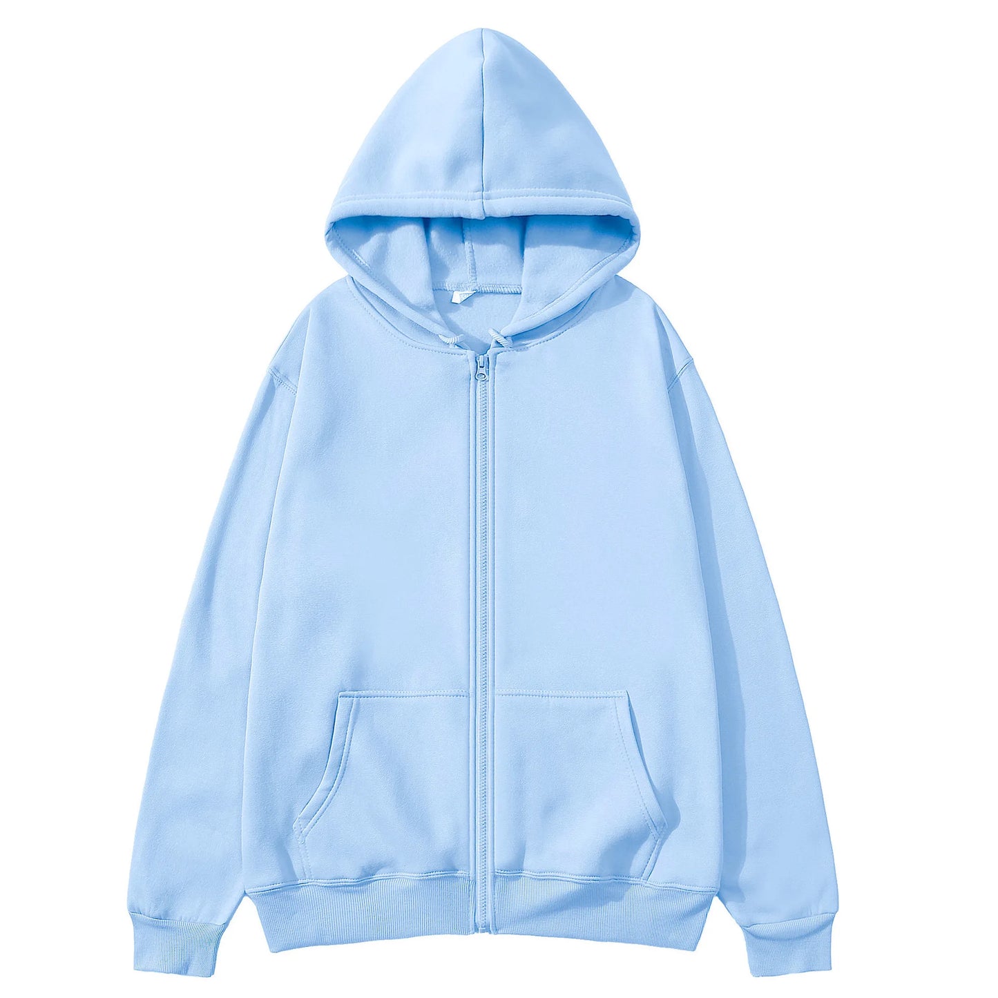Oversize Women Hoodies Casual Solid Zip Up Hooded Sweatshirt Harajuku Korean Loose Couple Hoodie Jacket Coat Streetwear