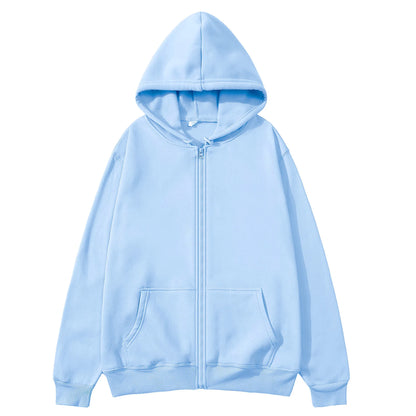 Oversize Women Hoodies Casual Solid Zip Up Hooded Sweatshirt Harajuku Korean Loose Couple Hoodie Jacket Coat Streetwear