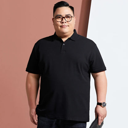 Men Plus Size Polo Shirt Oversized 6XL 7XL Summer Short Sleeve T Shirts Black Loose Male Shirt