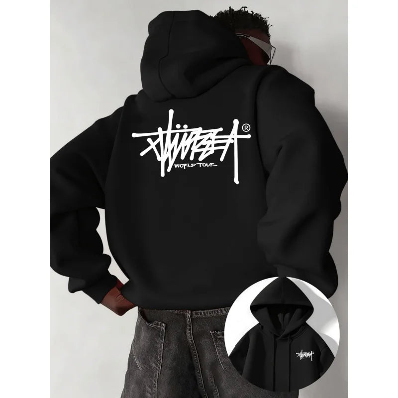 Street Urban Style Pullover Hoodie | Printed Design | Durable Fabric | Casual Top | S-3XL