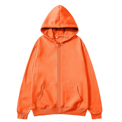 Oversize Women Hoodies Casual Solid Zip Up Hooded Sweatshirt Harajuku Korean Loose Couple Hoodie Jacket Coat Streetwear