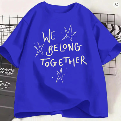 Oversized T-Shirt Summer Harrys Styles We Belong Together Hipster T-Shirts  100% Cotton Tee Shirt for Men Aesthetic Big Size