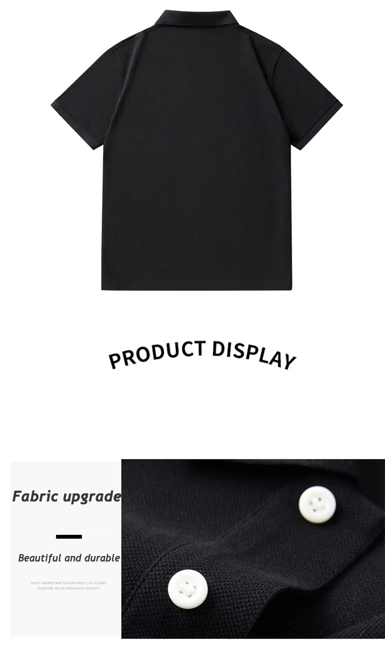 Men Plus Size Polo Shirt Oversized 6XL 7XL Summer Short Sleeve T Shirts Black Loose Male Shirt