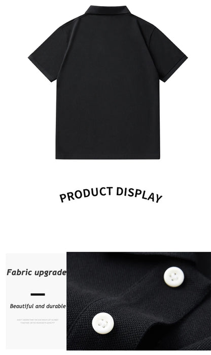 Men Plus Size Polo Shirt Oversized 6XL 7XL Summer Short Sleeve T Shirts Black Loose Male Shirt