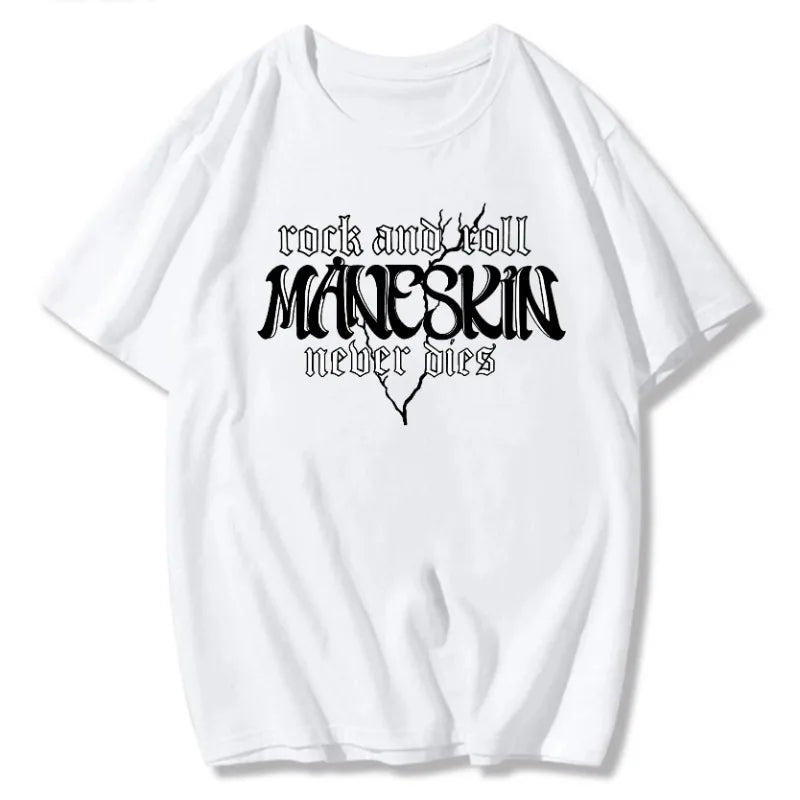 Oversized T Shirt Graphic Maneskin Street Fashion Women Aesthetic Summer Harajuku Streetwear Hip Hop Casual Musical Shirts