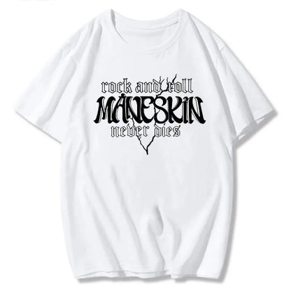 Oversized T Shirt Graphic Maneskin Street Fashion Women Aesthetic Summer Harajuku Streetwear Hip Hop Casual Musical Shirts