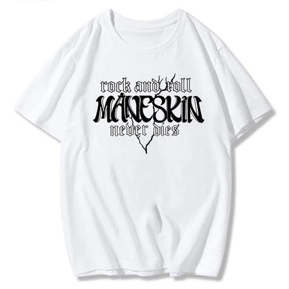 Oversized T Shirt Graphic Maneskin Street Fashion Women Aesthetic Summer Harajuku Streetwear Hip Hop Casual Musical Shirts