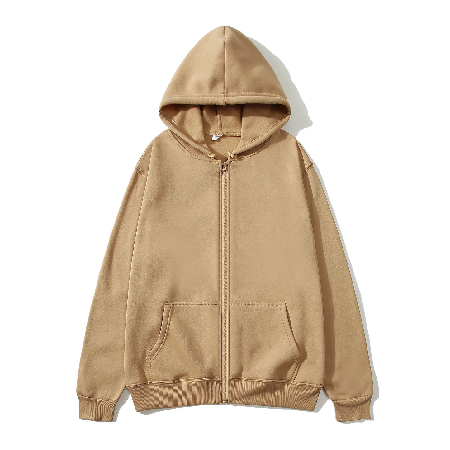 Oversize Women Hoodies Casual Solid Zip Up Hooded Sweatshirt Harajuku Korean Loose Couple Hoodie Jacket Coat Streetwear