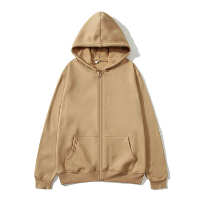 Oversize Women Hoodies Casual Solid Zip Up Hooded Sweatshirt Harajuku Korean Loose Couple Hoodie Jacket Coat Streetwear