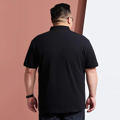Men Plus Size Polo Shirt Oversized 6XL 7XL Summer Short Sleeve T Shirts Black Loose Male Shirt