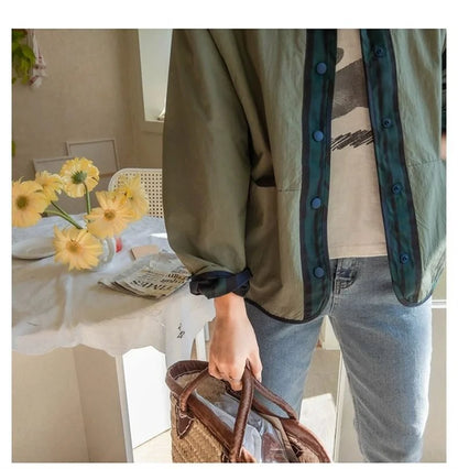 Women's Jacket New Fashion Double-sided Wear Joker Plaid Jacket Women's Spring and Autumn new Loose Jacket Short Trench Coat