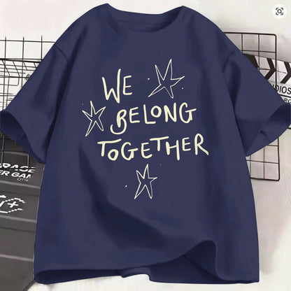 Oversized T-Shirt Summer Harrys Styles We Belong Together Hipster T-Shirts  100% Cotton Tee Shirt for Men Aesthetic Big Size
