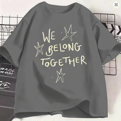 Oversized T-Shirt Summer Harrys Styles We Belong Together Hipster T-Shirts  100% Cotton Tee Shirt for Men Aesthetic Big Size