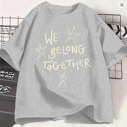 Oversized T-Shirt Summer Harrys Styles We Belong Together Hipster T-Shirts  100% Cotton Tee Shirt for Men Aesthetic Big Size