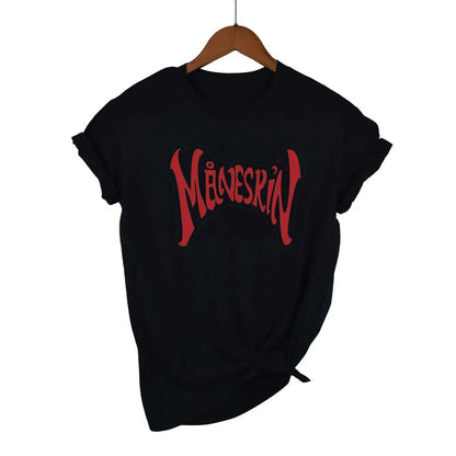 Oversized T Shirt Graphic Maneskin Street Fashion Women Aesthetic Summer Harajuku Streetwear Hip Hop Casual Musical Shirts
