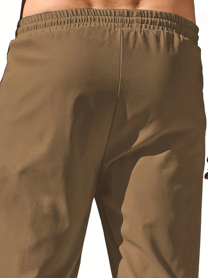 Cargo Pants Men High Street Fashion Multi Pockets Pant Elastic Waist Drawsting Casual Pants Autumn Spring Outdoor Loose Trousers