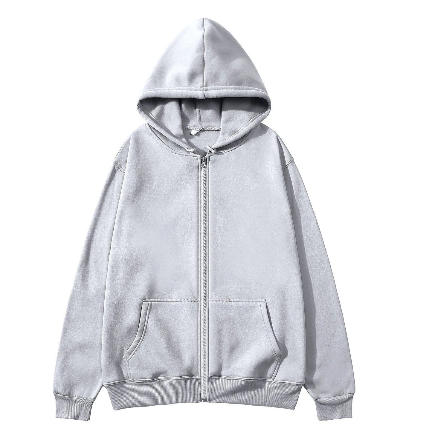 Oversize Women Hoodies Casual Solid Zip Up Hooded Sweatshirt Harajuku Korean Loose Couple Hoodie Jacket Coat Streetwear